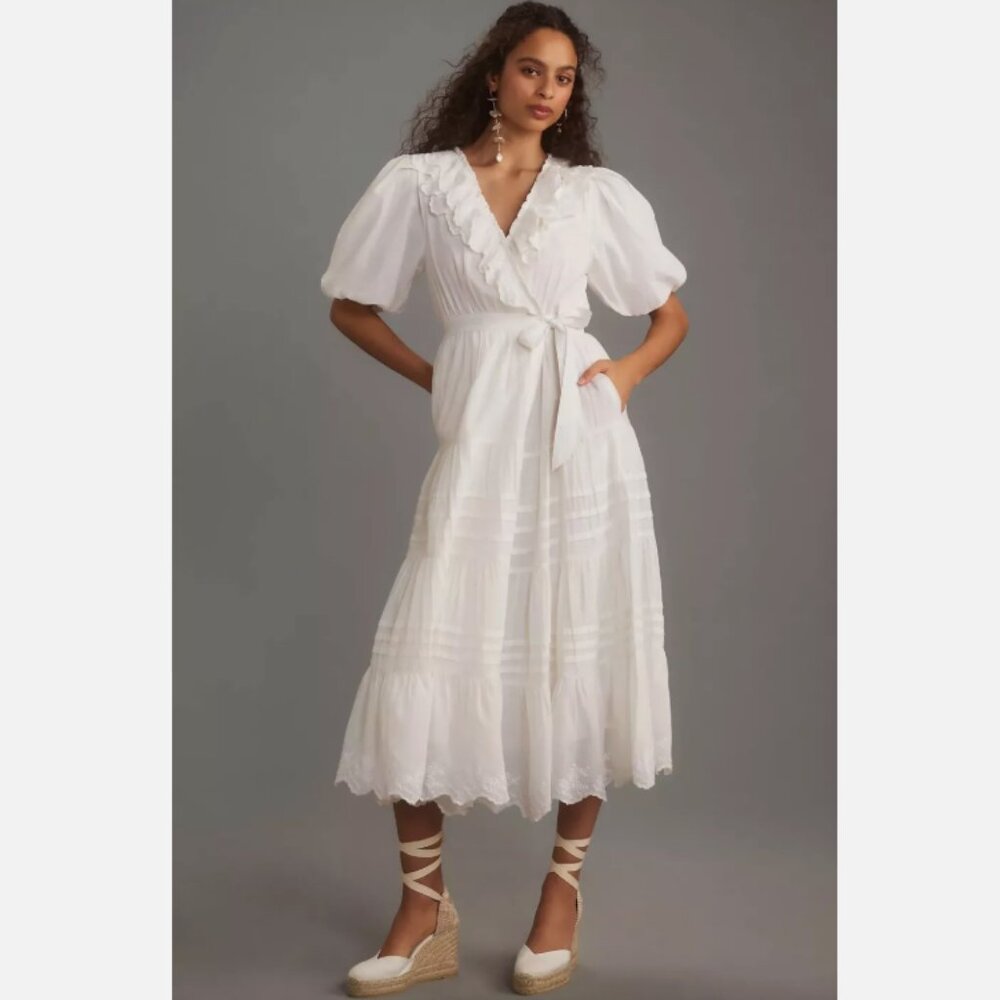 Brand New Love the Label Short-Sleeve Ruffled Tiered Wrap Maxi Dress